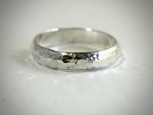 Pure Silver Hammered Ring